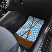 Traditional German Costume - Lederhosen and Soft Pretzel Car Mats Red Plaid Pattern with Edelweiss Flowers