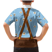 Traditional German Costume - Lederhosen and Soft Pretzel Family Matching Mermaid Dress and Hawaiian Shirt Red Plaid Pattern with Edelweiss Flowers