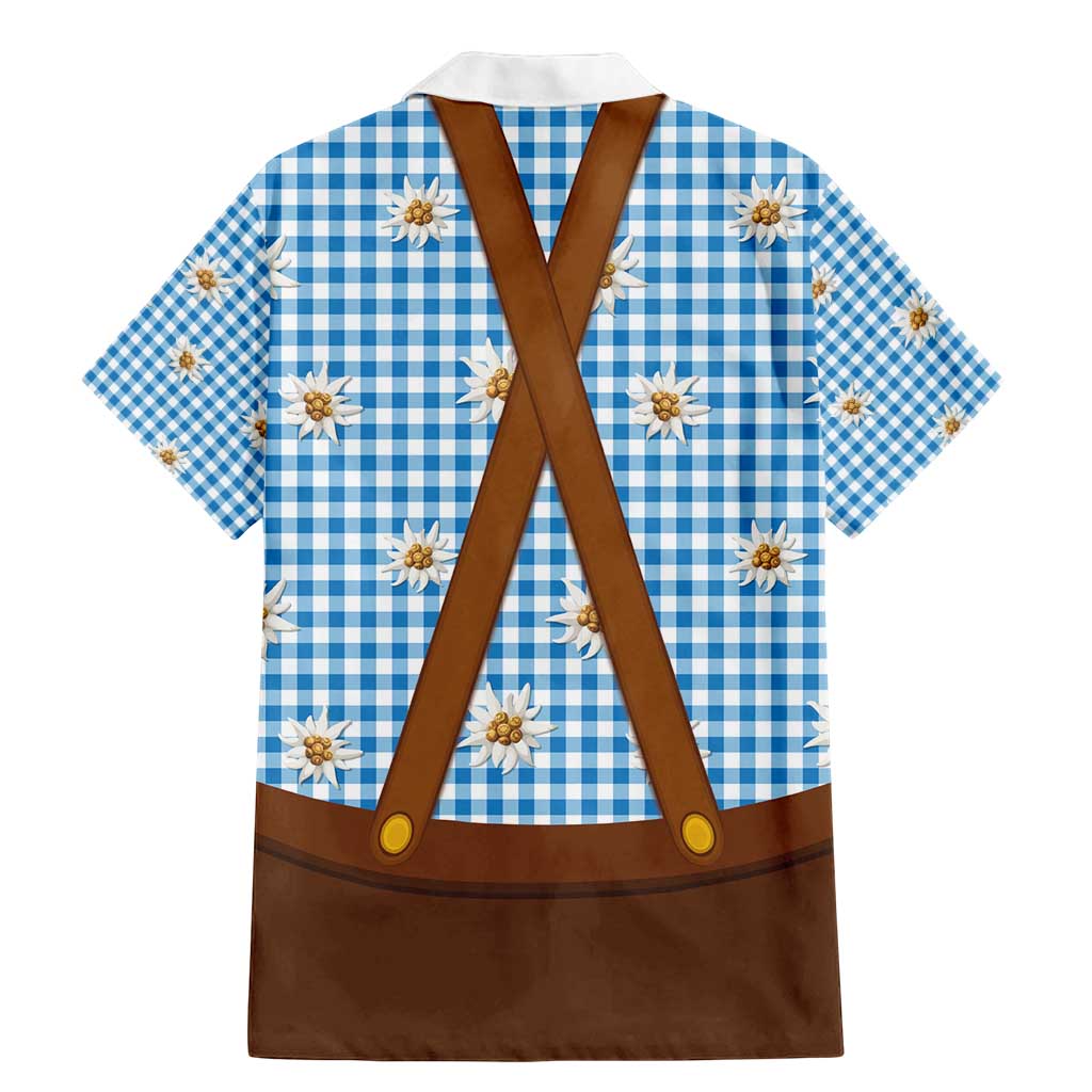 Traditional German Costume - Lederhosen and Soft Pretzel Family Matching Mermaid Dress and Hawaiian Shirt Red Plaid Pattern with Edelweiss Flowers