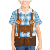 Traditional German Costume - Lederhosen and Soft Pretzel Family Matching Mermaid Dress and Hawaiian Shirt Red Plaid Pattern with Edelweiss Flowers