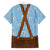 Traditional German Costume - Lederhosen and Soft Pretzel Family Matching Summer Maxi Dress and Hawaiian Shirt Red Plaid Pattern with Edelweiss Flowers