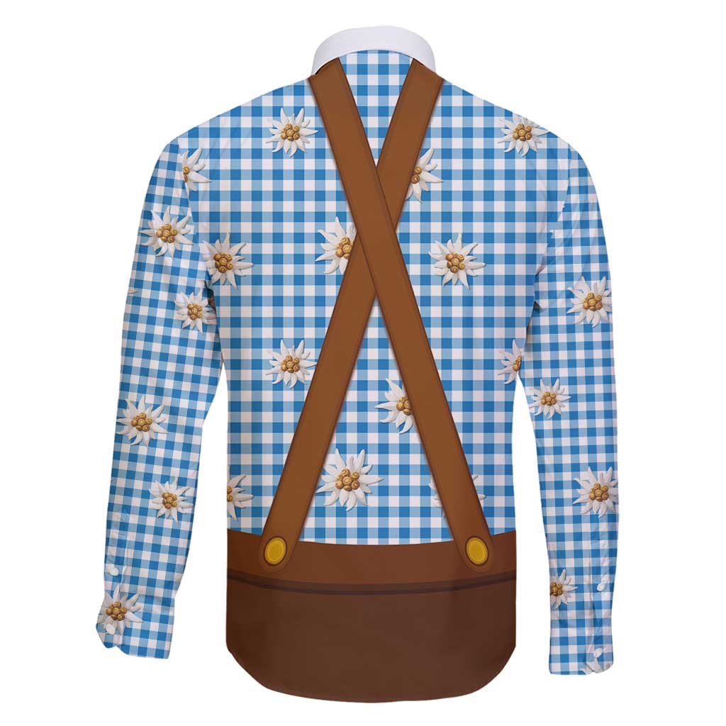 Traditional German Costume - Lederhosen and Soft Pretzel Family Matching Summer Maxi Dress and Hawaiian Shirt Red Plaid Pattern with Edelweiss Flowers