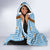 Traditional German Costume - Lederhosen and Soft Pretzel Hooded Blanket Red Plaid Pattern with Edelweiss Flowers