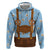 Traditional German Costume - Lederhosen and Soft Pretzel Hoodie Red Plaid Pattern with Edelweiss Flowers