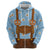 Traditional German Costume - Lederhosen and Soft Pretzel Hoodie Red Plaid Pattern with Edelweiss Flowers