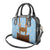 Traditional German Costume - Lederhosen and Soft Pretzel Shoulder Handbag Red Plaid Pattern with Edelweiss Flowers