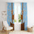 Traditional German Costume - Lederhosen and Soft Pretzel Window Curtain Red Plaid Pattern with Edelweiss Flowers
