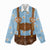 Traditional German Costume - Lederhosen and Soft Pretzel Women Casual Shirt Red Plaid Pattern with Edelweiss Flowers