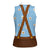 Traditional German Costume - Lederhosen and Soft Pretzel Women Sleeveless Polo Shirt Red Plaid Pattern with Edelweiss Flowers