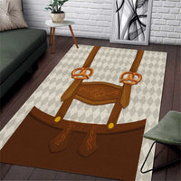 Traditional German Costume - Lederhosen and Soft Pretzel Area Rug Old Vintage Bavarian Pattern