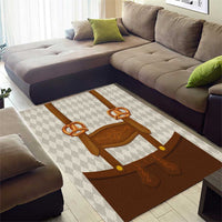 Traditional German Costume - Lederhosen and Soft Pretzel Area Rug Old Vintage Bavarian Pattern