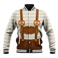 Traditional German Costume - Lederhosen and Soft Pretzel Baseball Jacket Old Vintage Bavarian Pattern