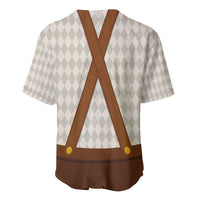 Traditional German Costume - Lederhosen and Soft Pretzel Baseball Jersey Old Vintage Bavarian Pattern