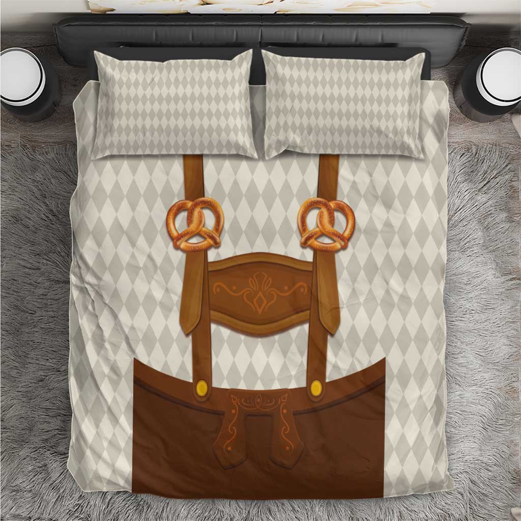 Traditional German Costume - Lederhosen and Soft Pretzel Bedding Set Old Vintage Bavarian Pattern