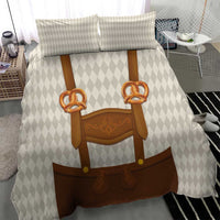 Traditional German Costume - Lederhosen and Soft Pretzel Bedding Set Old Vintage Bavarian Pattern