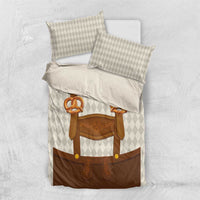 Traditional German Costume - Lederhosen and Soft Pretzel Bedding Set Old Vintage Bavarian Pattern