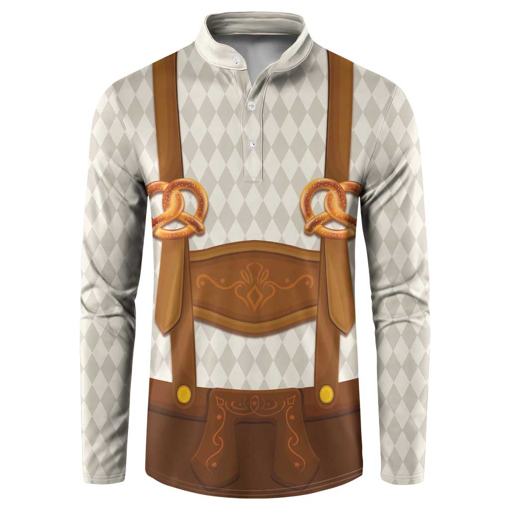 Traditional German Costume - Lederhosen and Soft Pretzel Button Sweatshirt Old Vintage Bavarian Pattern