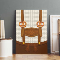 Traditional German Costume - Lederhosen and Soft Pretzel Canvas Wall Art Old Vintage Bavarian Pattern