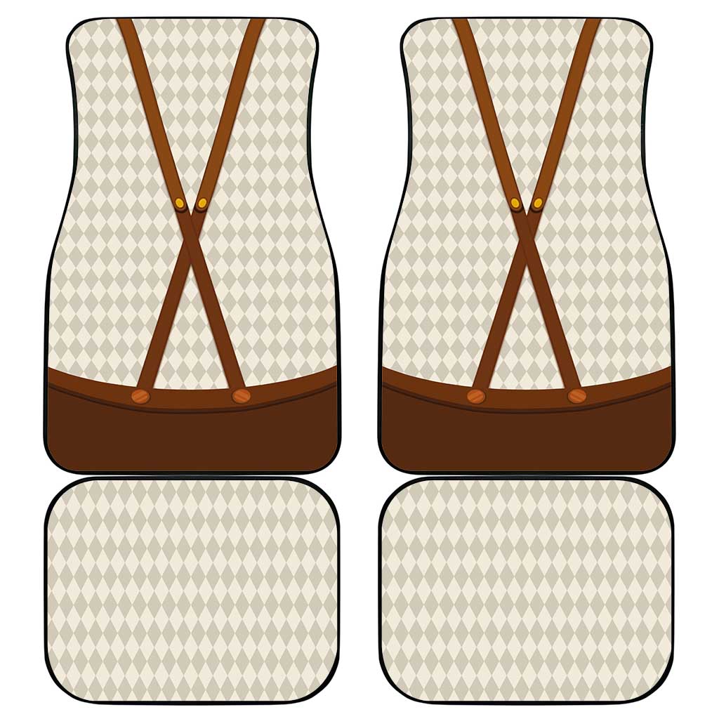 Traditional German Costume - Lederhosen and Soft Pretzel Car Mats Old Vintage Bavarian Pattern
