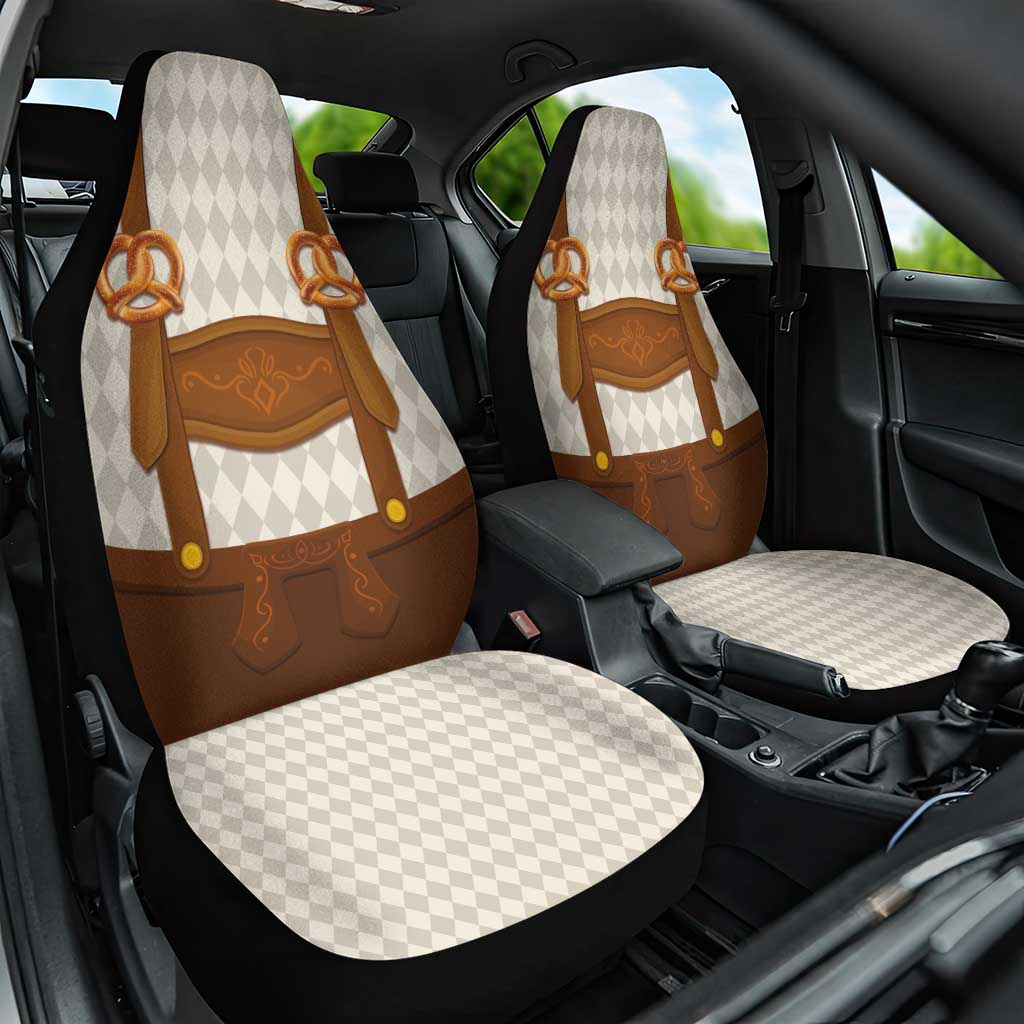 Traditional German Costume - Lederhosen and Soft Pretzel Car Seat Cover Old Vintage Bavarian Pattern