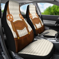 Traditional German Costume - Lederhosen and Soft Pretzel Car Seat Cover Old Vintage Bavarian Pattern