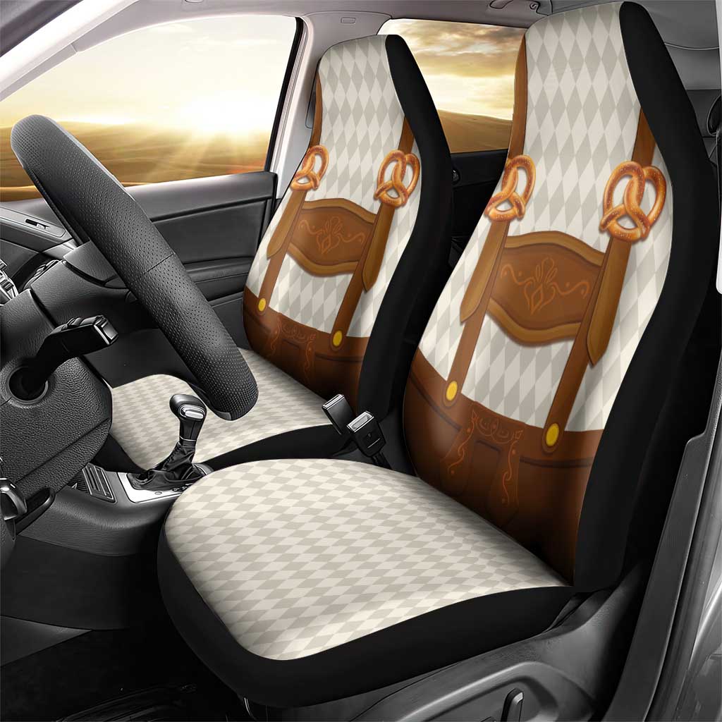Traditional German Costume - Lederhosen and Soft Pretzel Car Seat Cover Old Vintage Bavarian Pattern