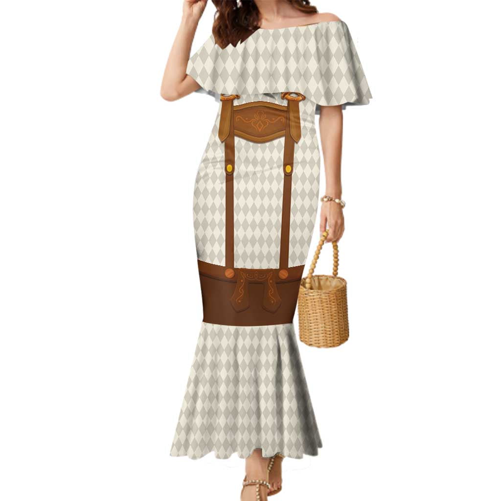 Traditional German Costume - Lederhosen and Soft Pretzel Family Matching Mermaid Dress and Hawaiian Shirt Old Vintage Bavarian Pattern