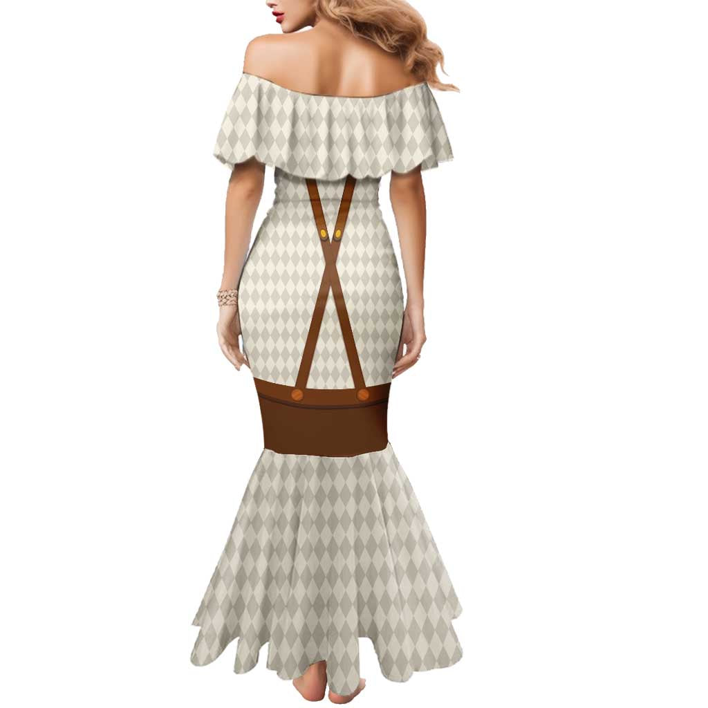 Traditional German Costume - Lederhosen and Soft Pretzel Family Matching Mermaid Dress and Hawaiian Shirt Old Vintage Bavarian Pattern