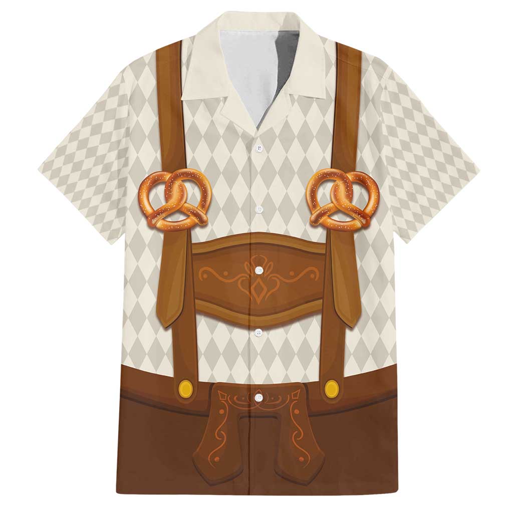 Traditional German Costume - Lederhosen and Soft Pretzel Family Matching Off Shoulder Maxi Dress and Hawaiian Shirt Old Vintage Bavarian Pattern