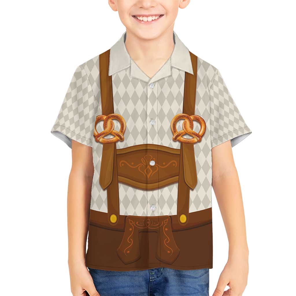 Traditional German Costume - Lederhosen and Soft Pretzel Family Matching Puletasi and Hawaiian Shirt Old Vintage Bavarian Pattern