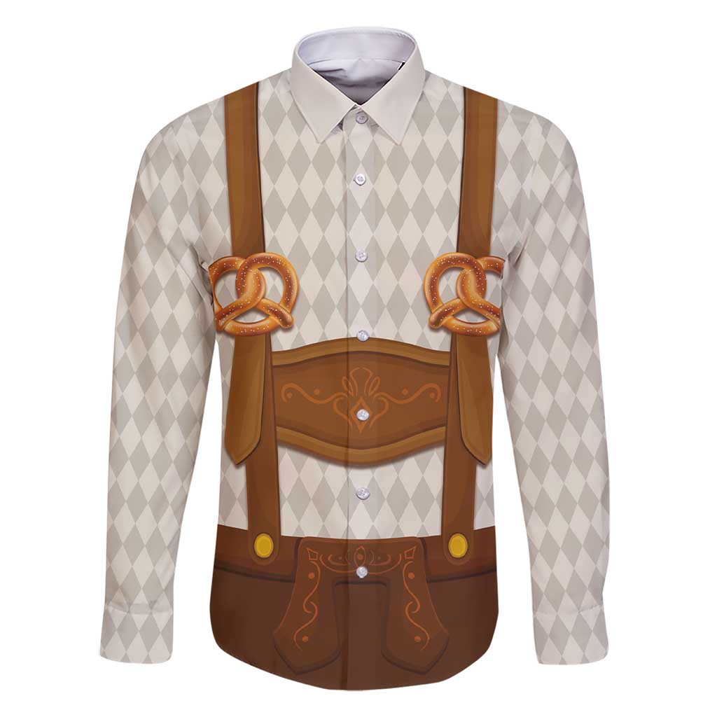 Traditional German Costume - Lederhosen and Soft Pretzel Family Matching Short Sleeve Bodycon Dress and Hawaiian Shirt Old Vintage Bavarian Pattern