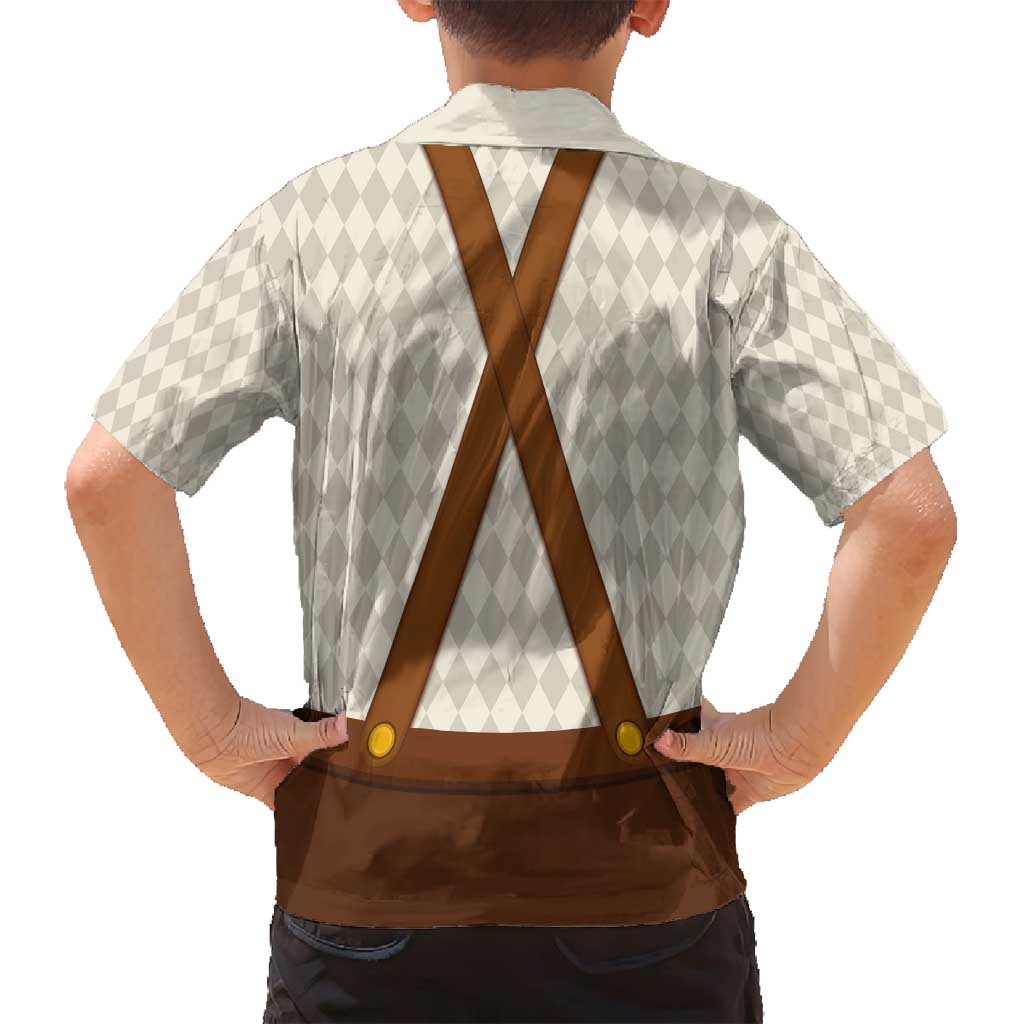 Traditional German Costume - Lederhosen and Soft Pretzel Family Matching Summer Maxi Dress and Hawaiian Shirt Old Vintage Bavarian Pattern