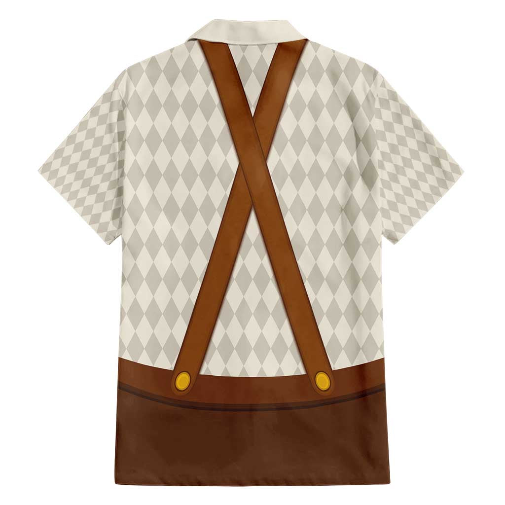 Traditional German Costume - Lederhosen and Soft Pretzel Hawaiian Shirt Old Vintage Bavarian Pattern