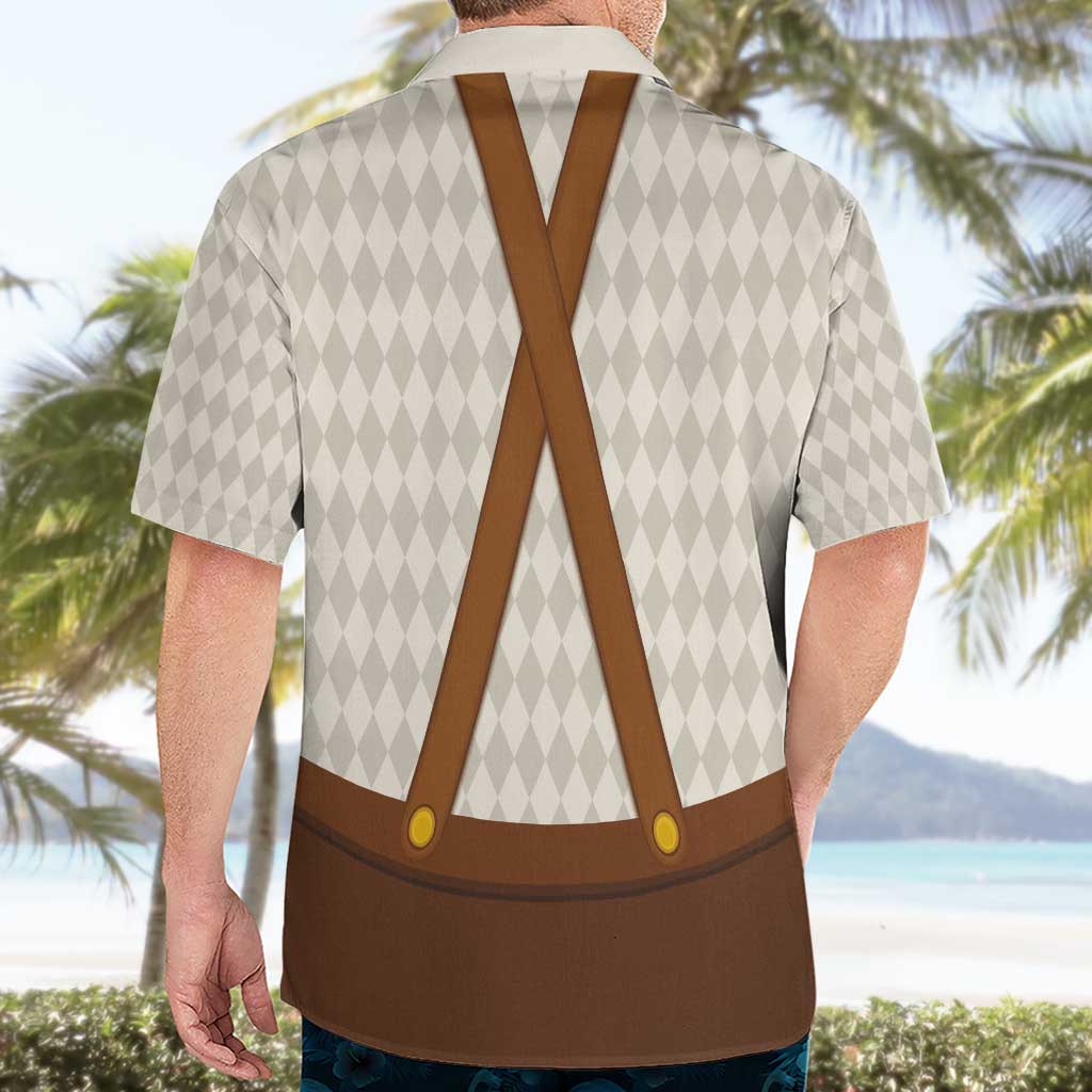 Traditional German Costume - Lederhosen and Soft Pretzel Hawaiian Shirt Old Vintage Bavarian Pattern