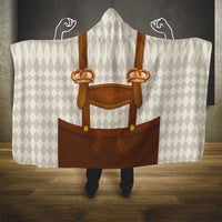 Traditional German Costume - Lederhosen and Soft Pretzel Hooded Blanket Old Vintage Bavarian Pattern