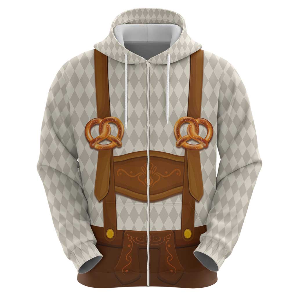 Traditional German Costume - Lederhosen and Soft Pretzel Hoodie Old Vintage Bavarian Pattern