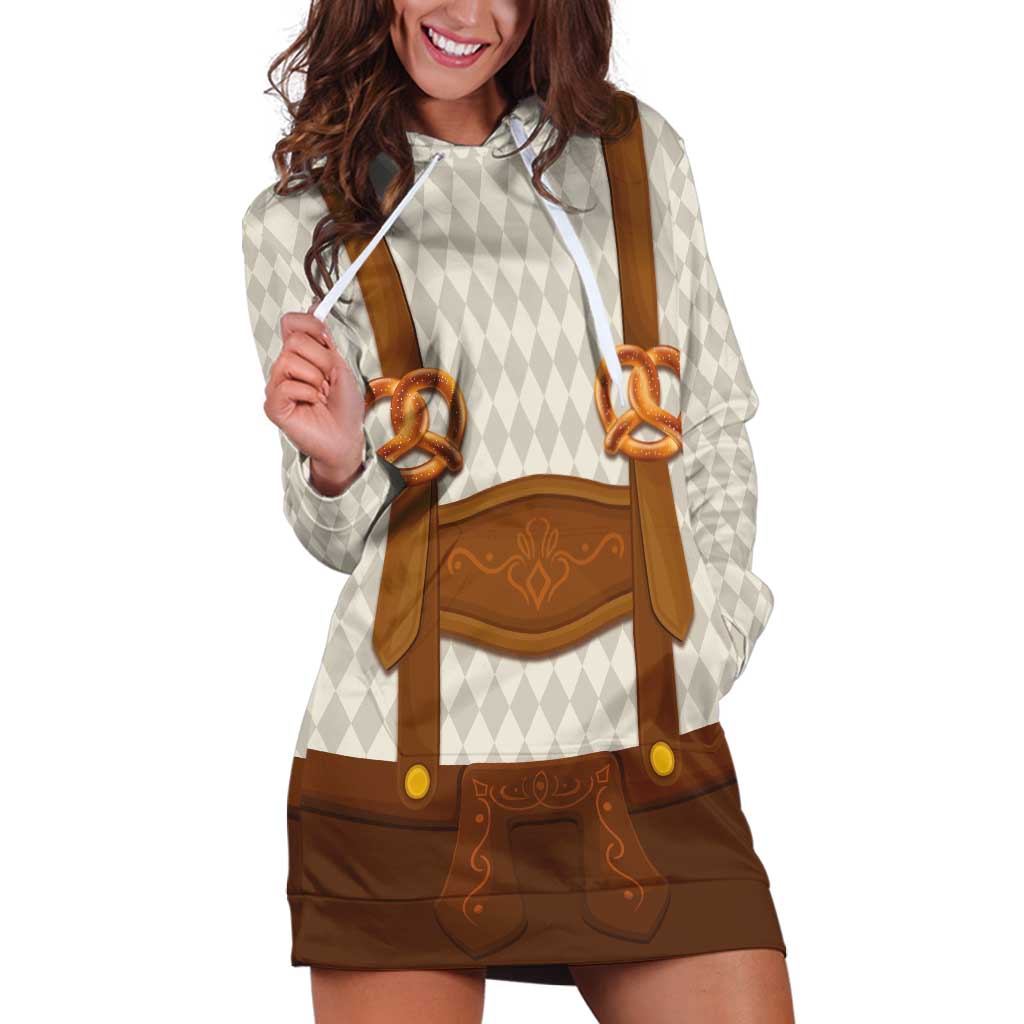 Traditional German Costume - Lederhosen and Soft Pretzel Hoodie Dress Old Vintage Bavarian Pattern