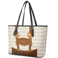 Traditional German Costume - Lederhosen and Soft Pretzel Leather Tote Bag Old Vintage Bavarian Pattern