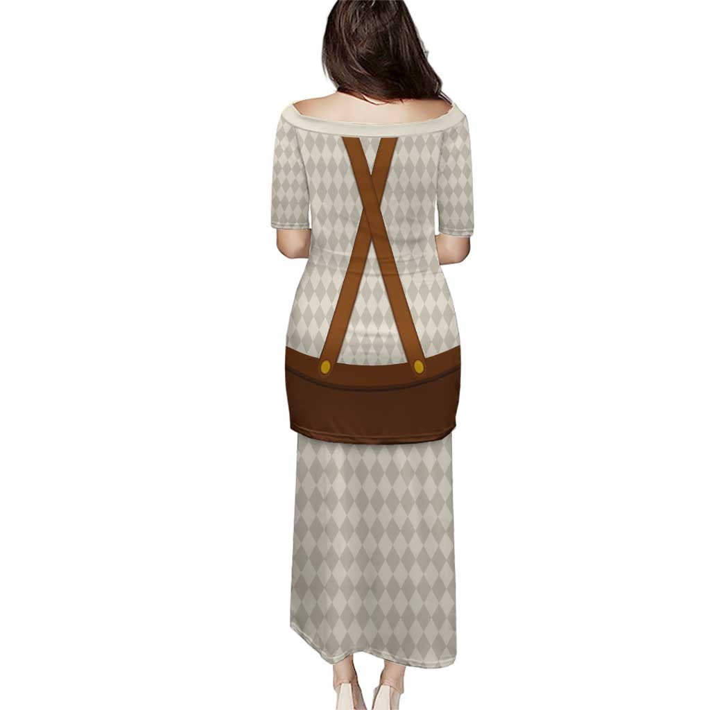 Traditional German Costume - Lederhosen and Soft Pretzel Puletasi Old Vintage Bavarian Pattern