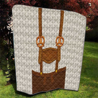 Traditional German Costume - Lederhosen and Soft Pretzel Quilt Old Vintage Bavarian Pattern