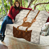 Traditional German Costume - Lederhosen and Soft Pretzel Quilt Old Vintage Bavarian Pattern