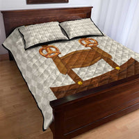 Traditional German Costume - Lederhosen and Soft Pretzel Quilt Bed Set Old Vintage Bavarian Pattern