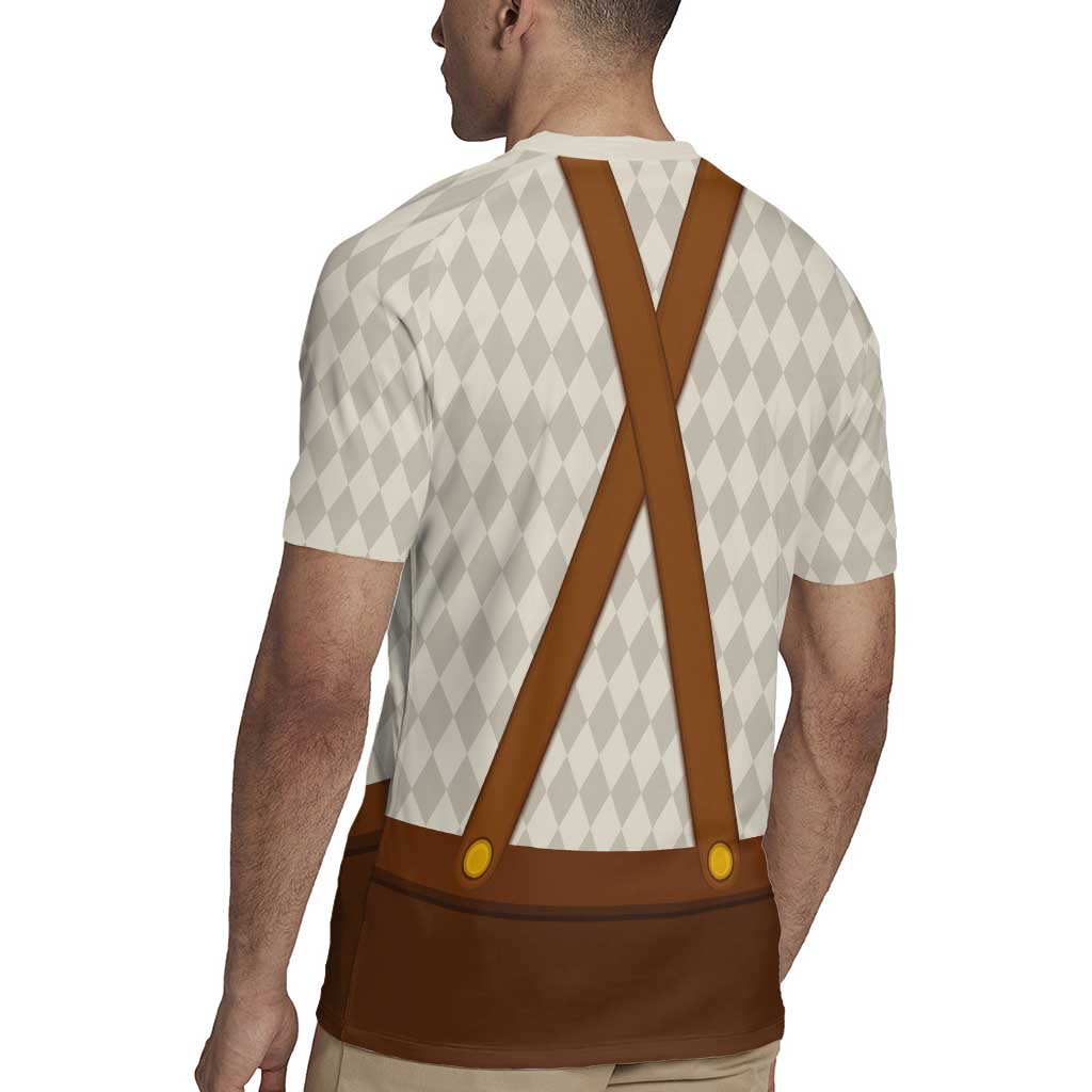 Traditional German Costume - Lederhosen and Soft Pretzel Rugby Jersey Old Vintage Bavarian Pattern
