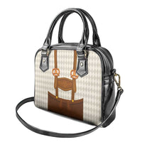 Traditional German Costume - Lederhosen and Soft Pretzel Shoulder Handbag Old Vintage Bavarian Pattern