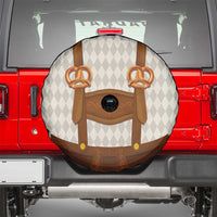 Traditional German Costume - Lederhosen and Soft Pretzel Spare Tire Cover Old Vintage Bavarian Pattern