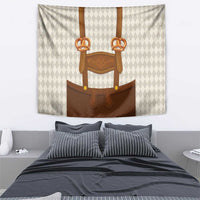 Traditional German Costume - Lederhosen and Soft Pretzel Tapestry Old Vintage Bavarian Pattern