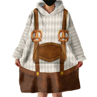 Traditional German Costume - Lederhosen and Soft Pretzel Wearable Blanket Hoodie Old Vintage Bavarian Pattern