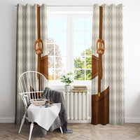 Traditional German Costume - Lederhosen and Soft Pretzel Window Curtain Old Vintage Bavarian Pattern