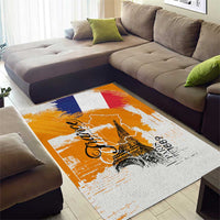Bastille Day Area Rug France Typography Art Grunge Style