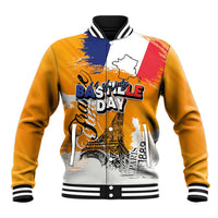 Bastille Day Baseball Jacket France Typography Art Grunge Style